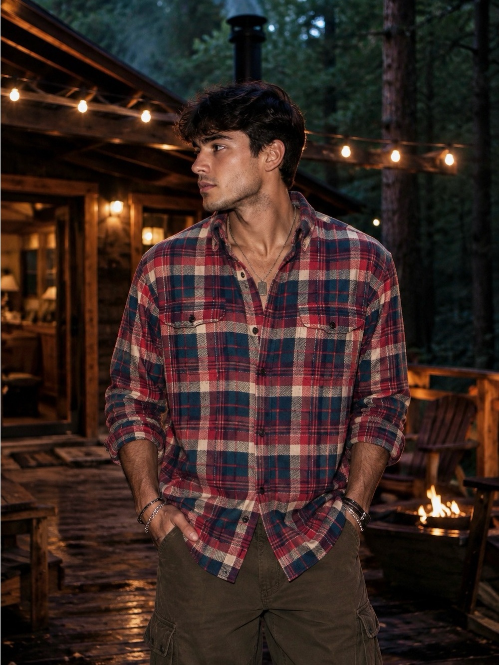 Orvis Mens Small Heavyweight Flannel Shirt Red Navy Plaid Cotton Button Front